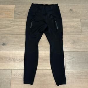 ATHLETA‎ *Flawed* Black High Waisted Stretchy Active Side Zipper Leggings Size S
